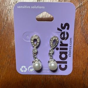 🔴Rhinestone and Pearl Teardrop Earrings🔴